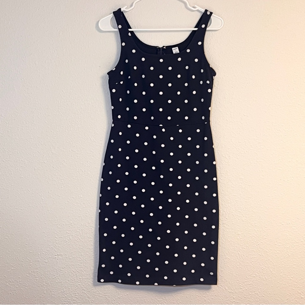 Old Navy Navy Blue White Polka Dot Sleeveless  Tank Dress Size Small